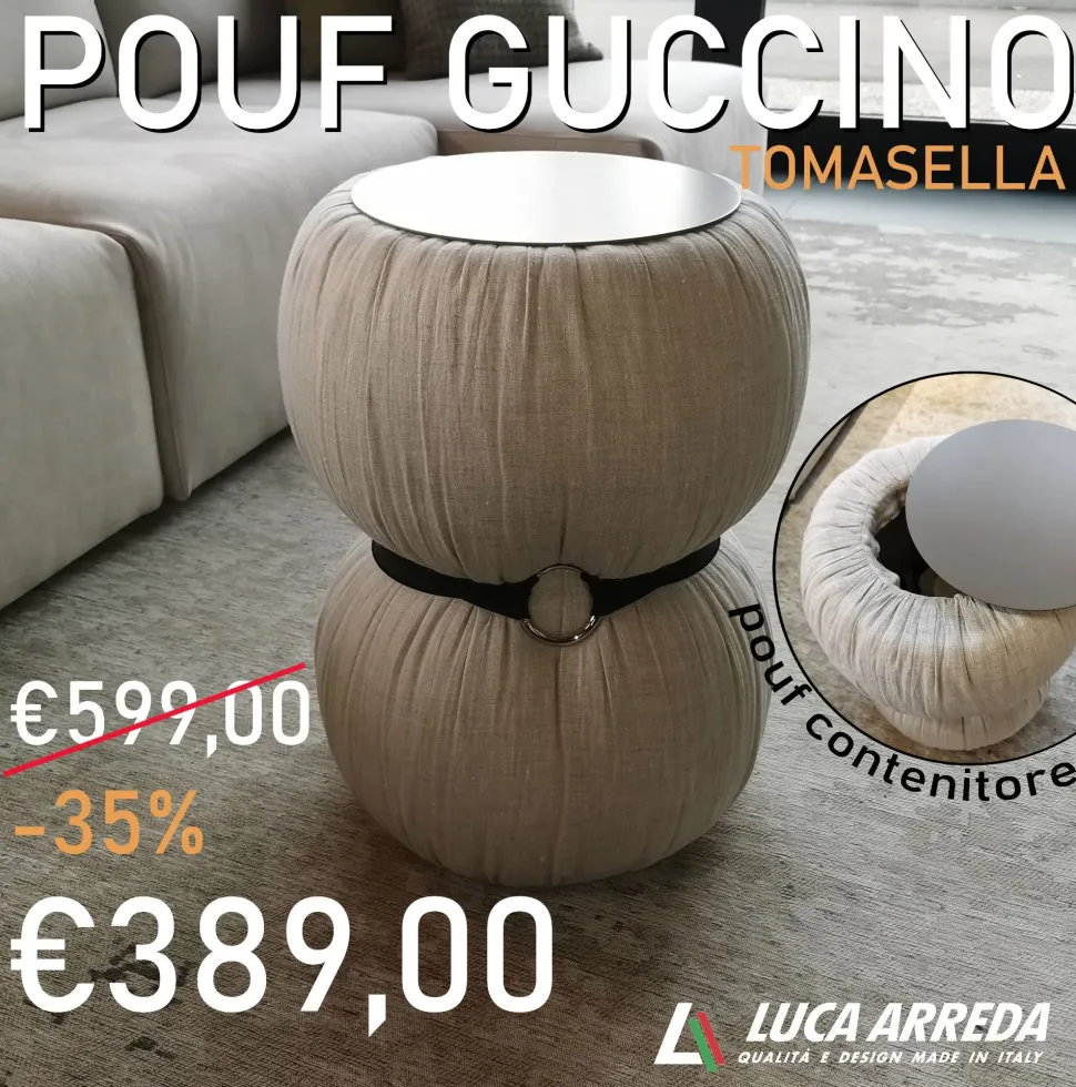 Pouf moderno modello Guccino Tomasella a prezzo Outlet