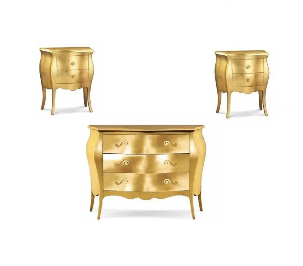 Progettista Interni: Comodino Md Work Modello Como in legno con foglia oro a prezzo scontato.