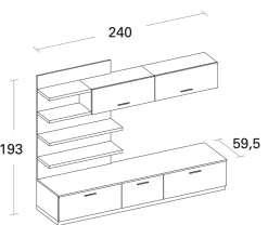 Progettista interni: scopri Composizione Living 240-02 di Arrex a prezzi outlet!