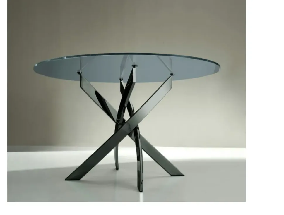 Progettista interni: Tavolo Barone Bontempi in vetro ellittico, offerta outlet.