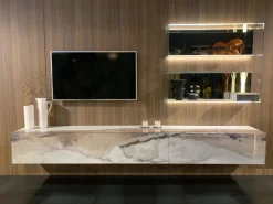 Richiedi ora il prezzo della parete attrezzata Materia 36e8 + glass storage di Lago