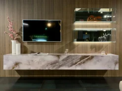 Richiedi ora il prezzo della parete attrezzata Living materia alabastro di Lago