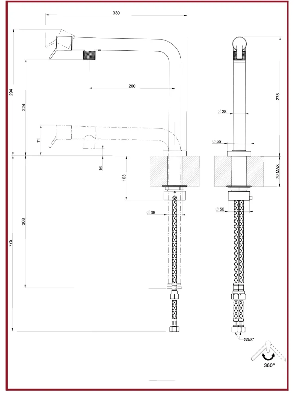 Rubinetteria a marchio Gessi modello Su&giu a prezzo ribassato