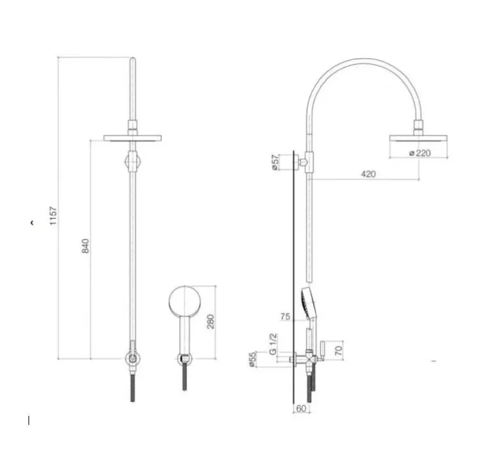 Rubinetto per il bagno di casa Dornbracht colonna doccia tara elemental 27 623 892-00 cromo Artigianale a prezzi convenienti