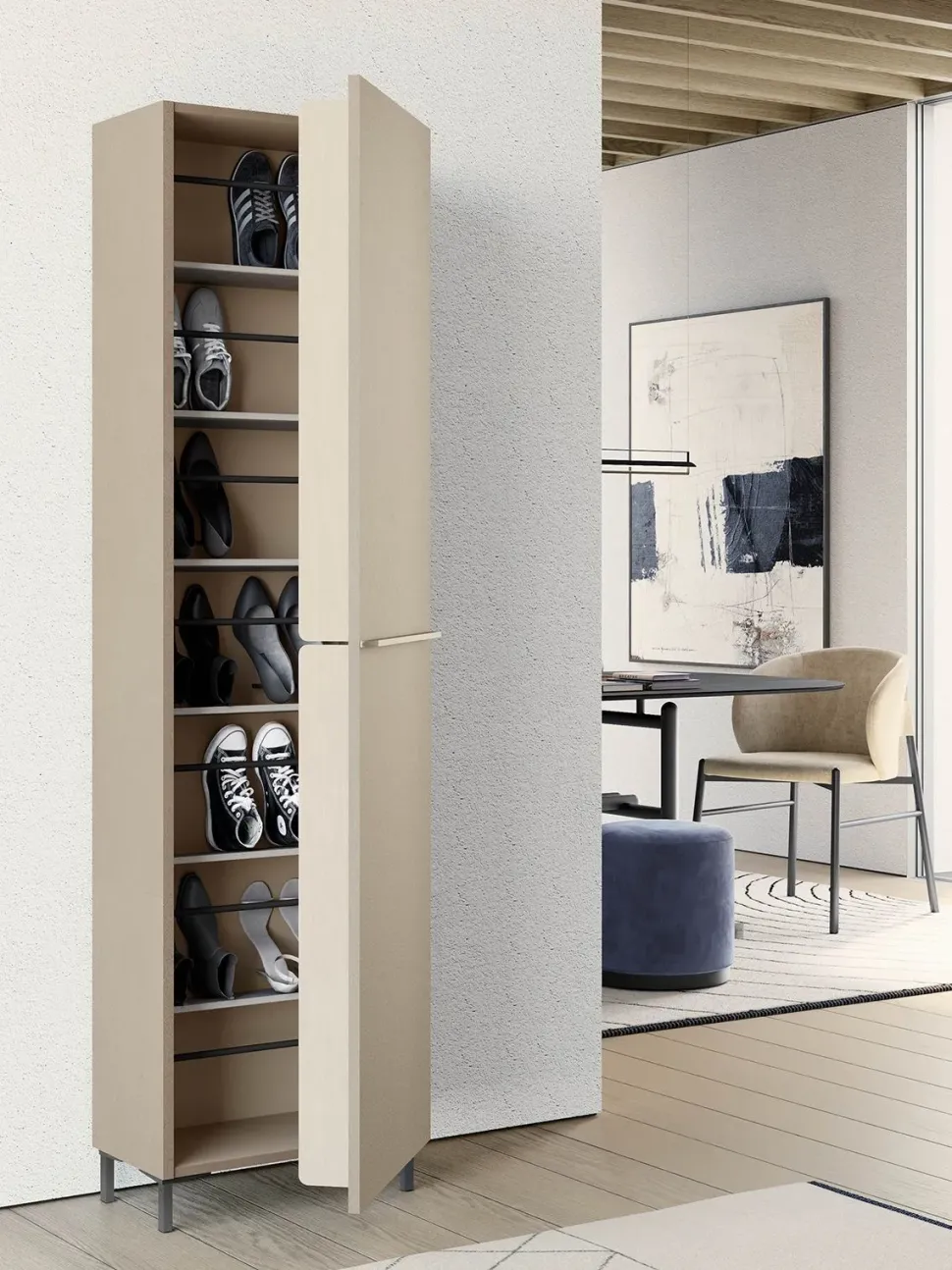 Scarpiera in melaminico Linear di Birex con forte sconto