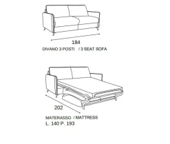 Scopri il Divano Letto Luxury Md: 48% di sconto! Memory Work in OFFERTA.