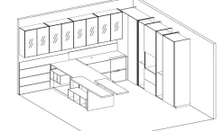 Scopri la cucina Atelier moderna in altri colori con penisola Aster scontata del 60%!