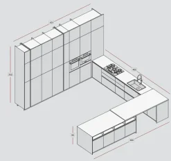 Scopri la cucina Lungomare compo 10 di Colombini casa in OFFERTA OUTLET