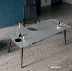 Scrivania direzionale - ufficio completo rhea  in vetro Flycom a prezzo scontato