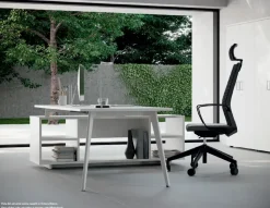 Scrivania direzionale in legno Ufficio completo  a marchio Flycom a prezzi outlet