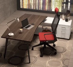 Scrivania direzionale in legno Ufficio completo rhea  a marchio Flycom a prezzi convenienti