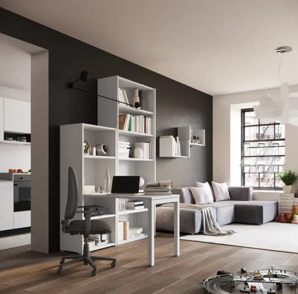 Scrivania direzionale in legno Luca - postazione home office con sedia Las mobili a prezzi convenienti