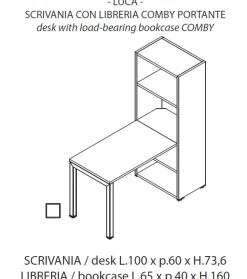Scrivania direzionale in legno Luca - postazione home office con sedia Las mobili a prezzi convenienti