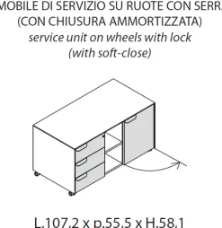 Scrivania direzionale modello Fil rouge - ufficio completo in legno ad un prezzo vantaggioso