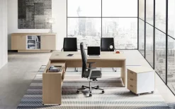 Scrivania direzionale modello Delta - composizione ufficio completo in legno ad un prezzo speciale