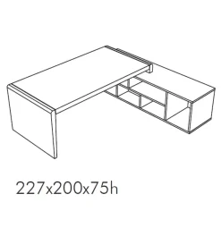 Scrivania direzionale modello Direzionale forma  Flycom in OFFERTA OUTLET