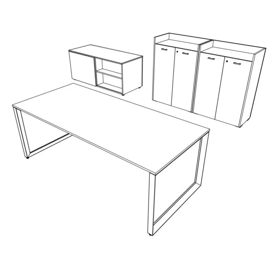 Scrivania direzionale modello 5th element - ufficio completo con mobili Las mobili in OFFERTA OUTLET