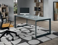 Scrivania direzionale modello E ufficio completo stratos plus in vetro ad un prezzo speciale
