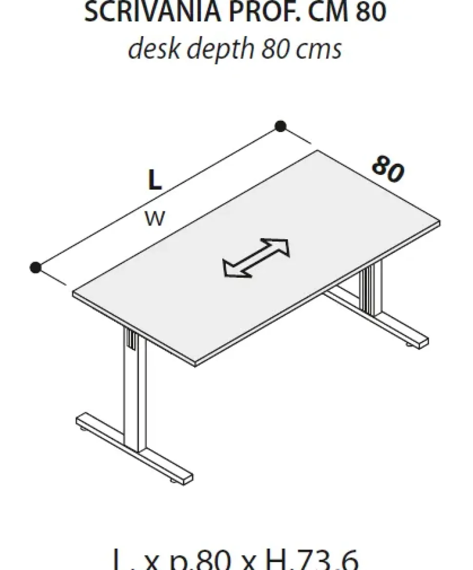 Scrivania direzionale Oxi in legno Las mobili a prezzo scontato