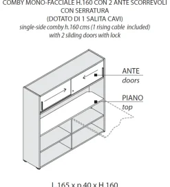 Scrivania direzionale Oxi in legno Las mobili a prezzo scontato