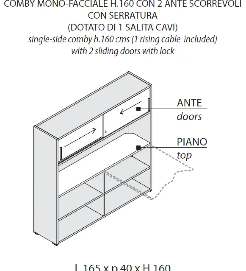 Scrivania direzionale Oxi in legno Las mobili a prezzo scontato