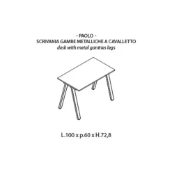 Scrivania operativa in legno Las postazione home office paolo  a marchio Las mobili a prezzi outlet