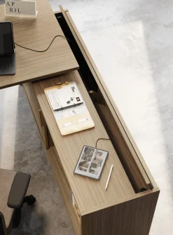 Scrivania operativa modello Sigma con mobile di servizio  Las mobili in OFFERTA OUTLET