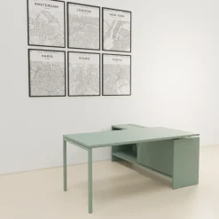 Scrivania operativa modello Sigma con mobile di servizio  Las mobili in OFFERTA OUTLET