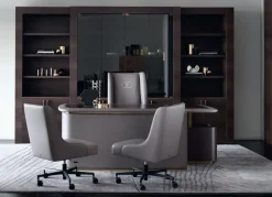 Scrivania Scrivania luxury pelle e ottone in legno Md work a prezzo Outlet