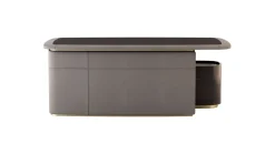 Scrivania Scrivania luxury pelle e ottone  in legno Md work a prezzo Outlet