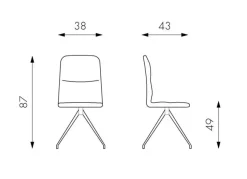 Sedia Alba da soggiorno realizzata in tessuto scontata del 50%