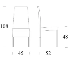 Sedia Charonne da soggiorno realizzata in pelle scontata del 30%