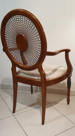 SEDIA Collezione esclusiva Poltroncina noce imbottita schienale paglia di vienna a PREZZO OUTLET