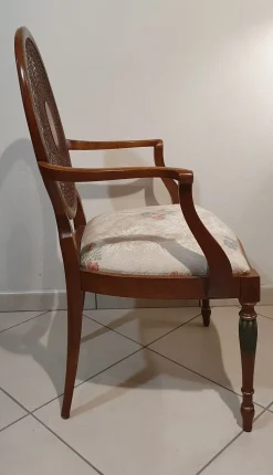 SEDIA Collezione esclusiva Poltroncina noce imbottita schienale paglia di vienna a PREZZO OUTLET