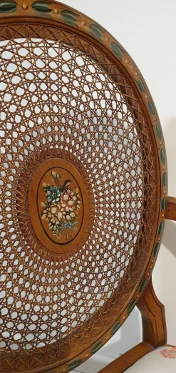 SEDIA Collezione esclusiva Poltroncina noce imbottita schienale paglia di vienna a PREZZO OUTLET