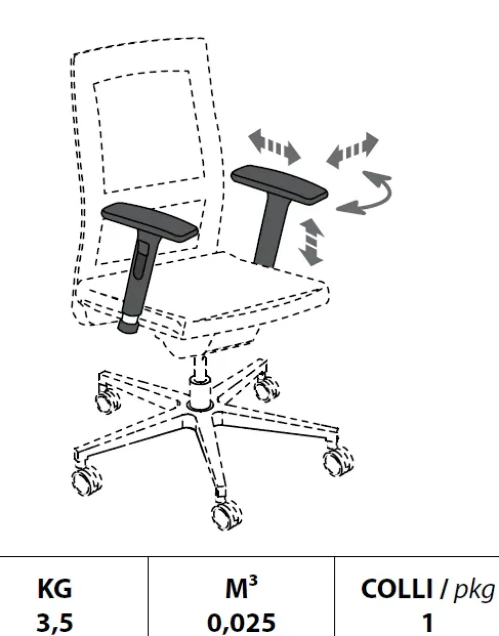 Sedia con schienale alto Hello di Las mobili in Offerta Outlet