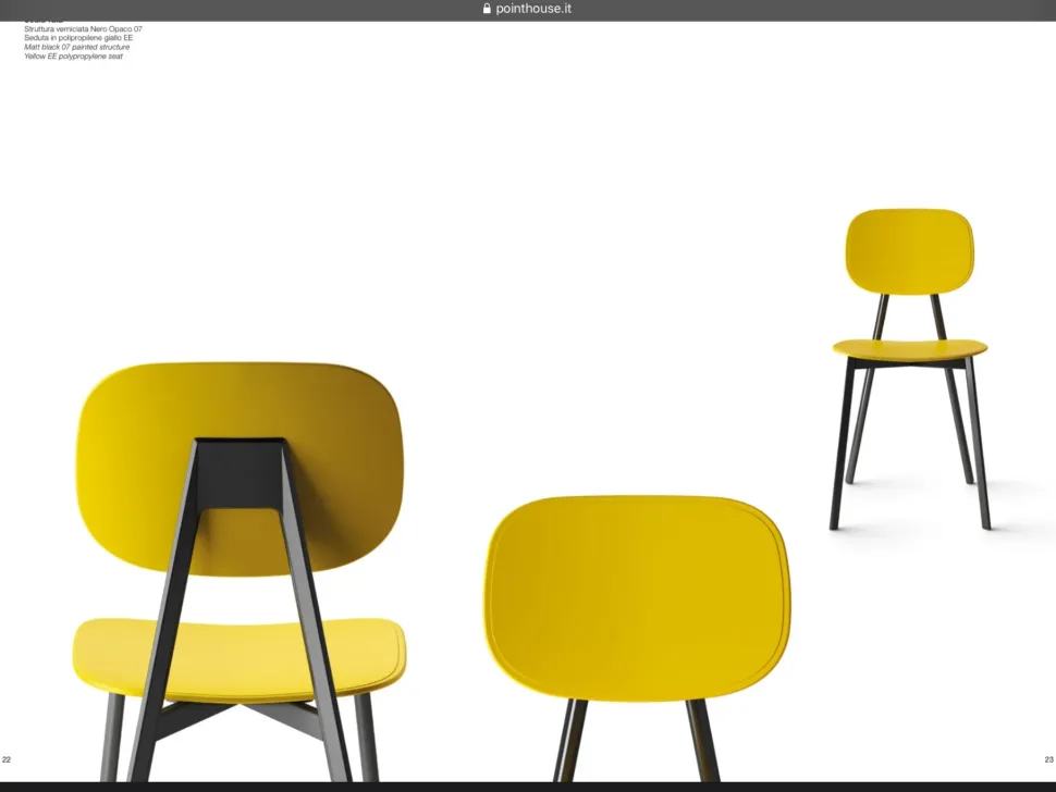 Sedia con schienale medio Tata di Point house in Offerta Outlet