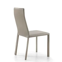 Sedia da soggiorno Italia cuoio acciaio Md work SCONTATA