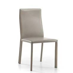 Sedia da soggiorno Italia cuoio acciaio Md work SCONTATA