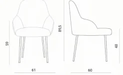 Sedia da soggiorno Nika di Easyline SCONTATA 40%