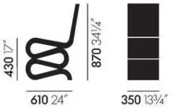 Sedia di  modello Wiggle side chair da soggiorno in offerta -20%