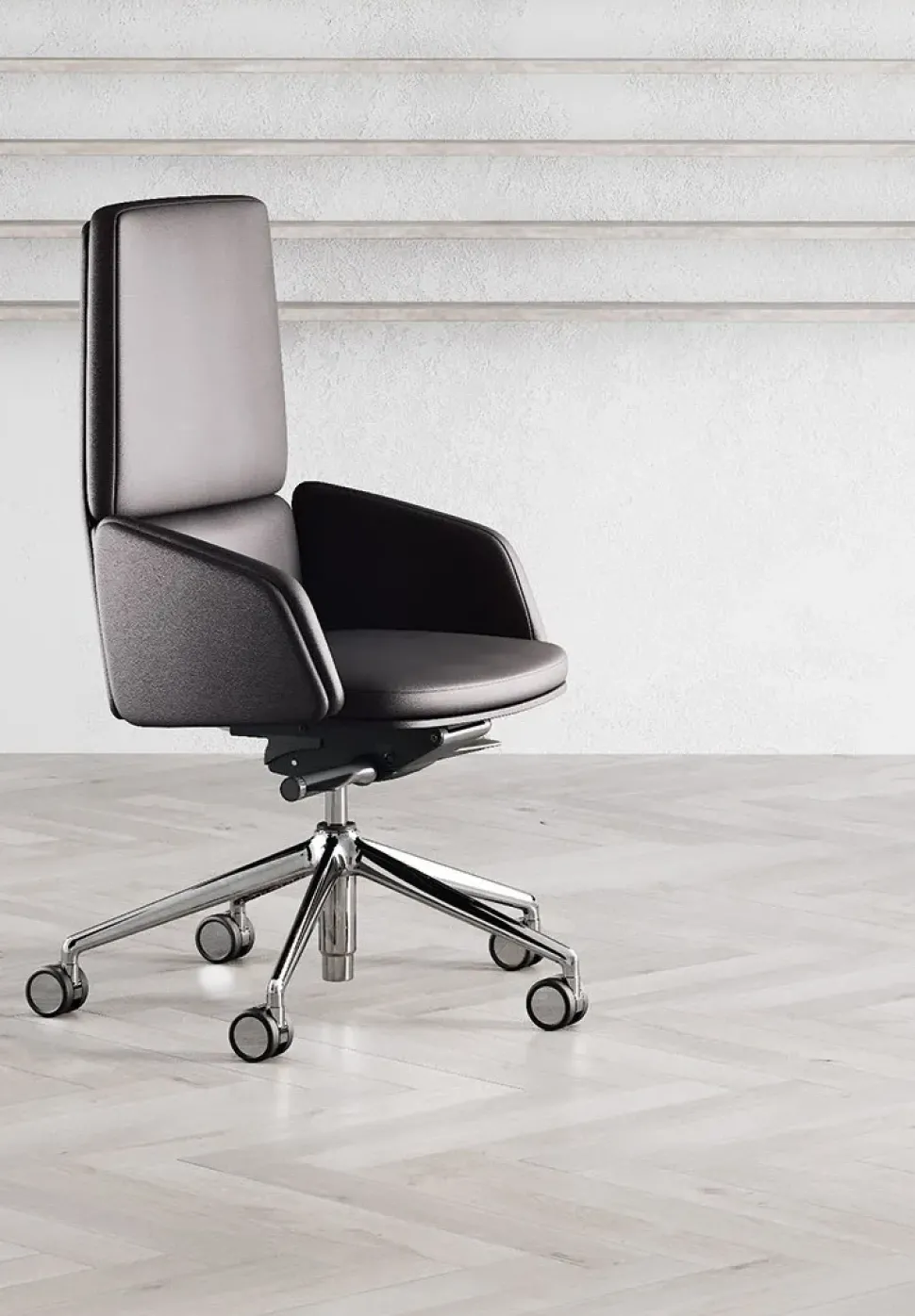 Sedia direzionale in ecopelle Lead schienale medio Las mobili a prezzi outlet