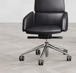 Sedia direzionale in ecopelle Lead schienale medio Las mobili a prezzi outlet