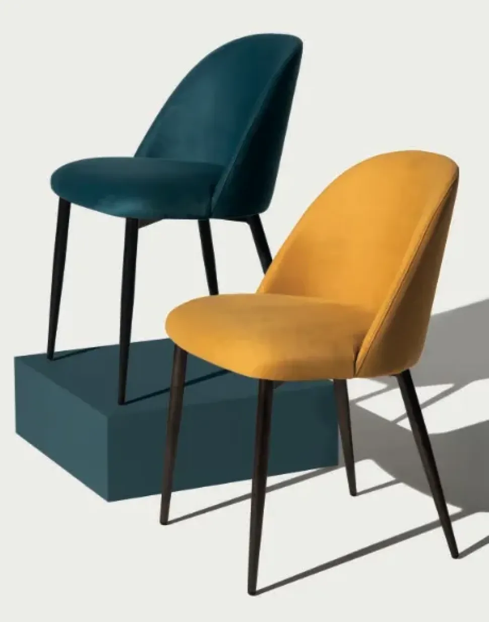 Sedia fissa Sedia anti macchia schienale curvo di Md work in Offerta Outlet