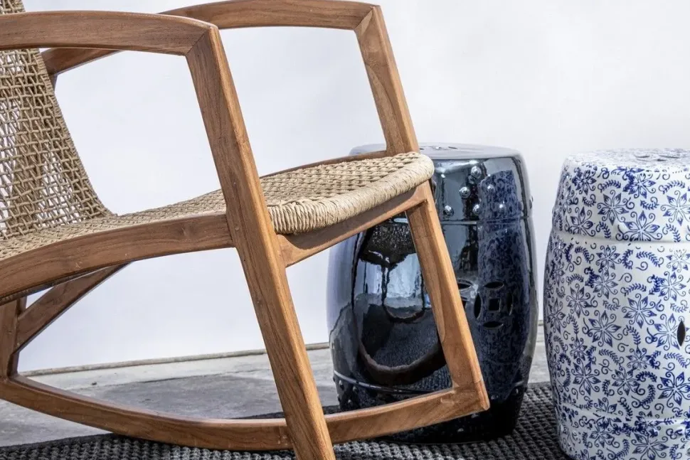 Sedia in legno a dondolo Poltrona dondolo adelita in fibra sintetica - bizzotto scontata