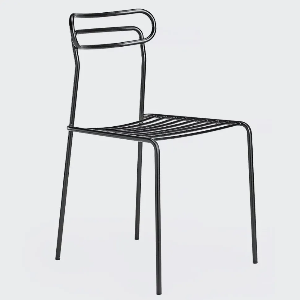 Sedia in metallo con schienale medio Uti in Offerta Outlet