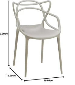 Sedia in plastica con braccioli Masters in Offerta Outlet