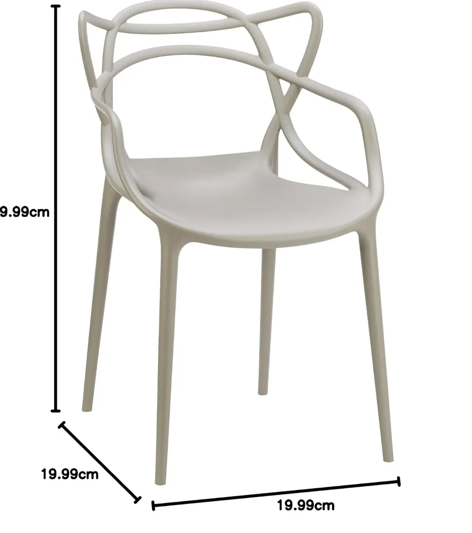 Sedia in plastica con braccioli Masters in Offerta Outlet