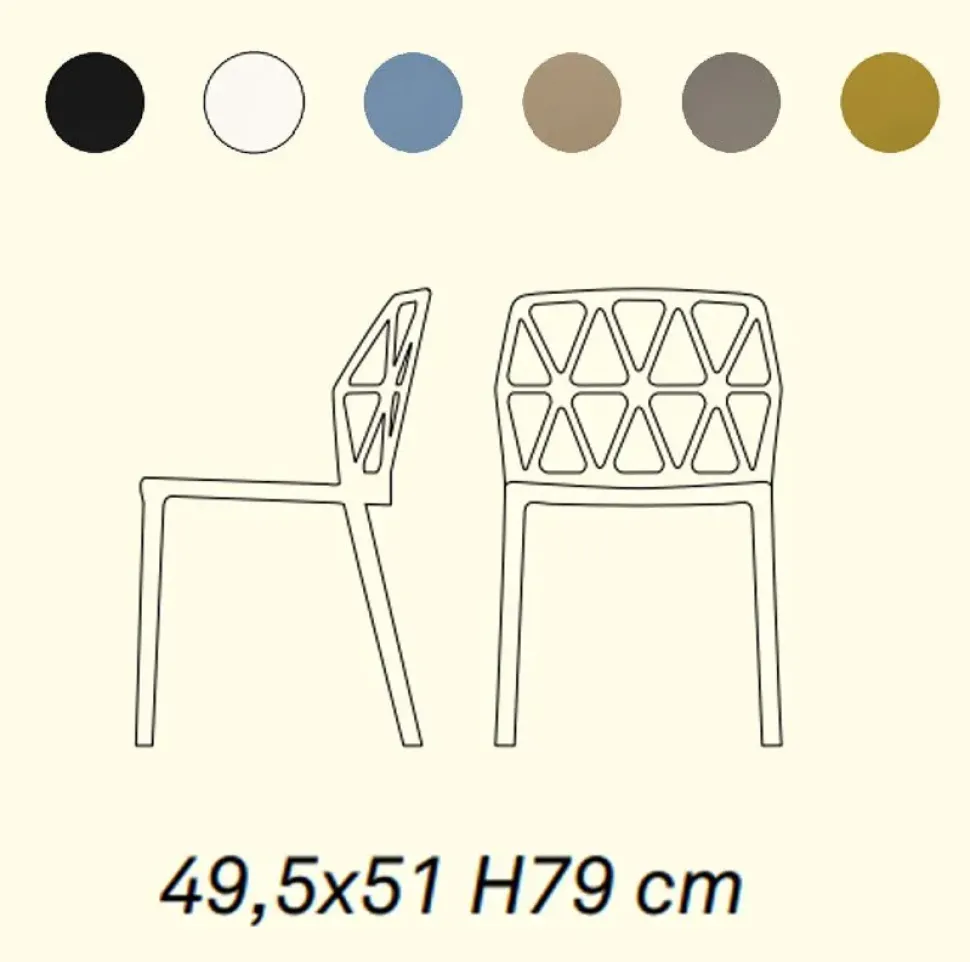 Sedia in plastica modello Alchemia di Connubia