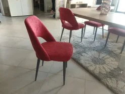 Sedia in tessuto con schienale medio Lilla scontata